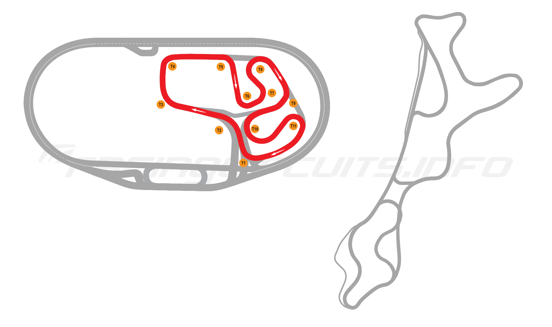 Map of Charlotte Motor Speedway, Infield Road Course 2025 to date